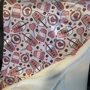 Heart coffee blanket